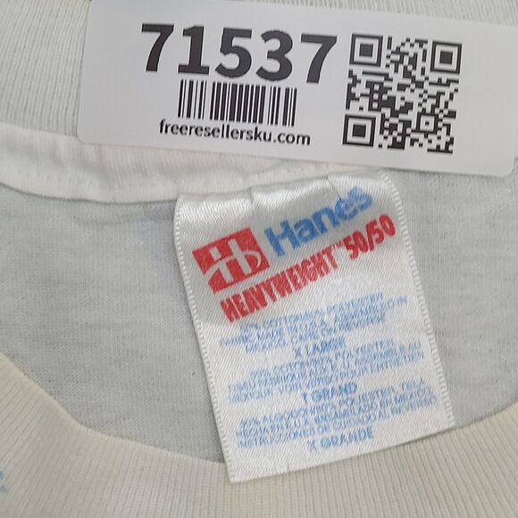 Vintage 90s Hanes Shirt XL 23x27 White Softball - Picture 7 of 15